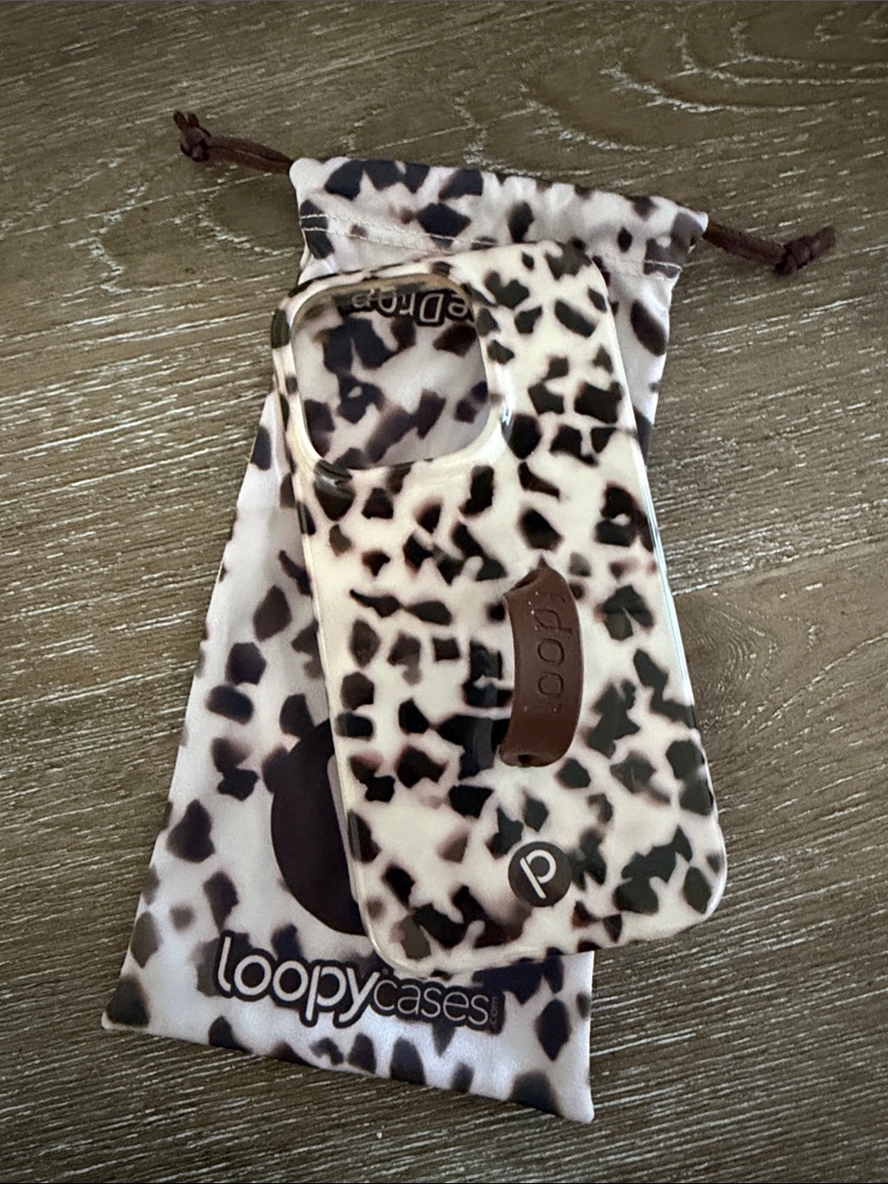 Loopy Case Kids Phone Grip Case in Black and White Spot Print
